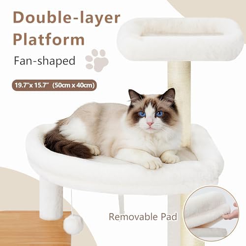 Gitelsnour Modern Cat Tree Tower, 2-Layer Condo & Perch, Big Hammock 102WB - Image 4