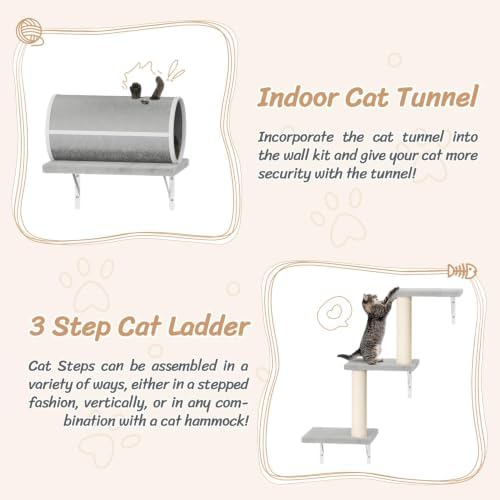 7-in-1 Cat Wall Shelves, Wall Mounted Climber Set - Image 3