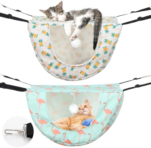 Unittype 2 Pieces Cat Cage Hammock Hanging Pet Bed, 2 Styles by Unittype
