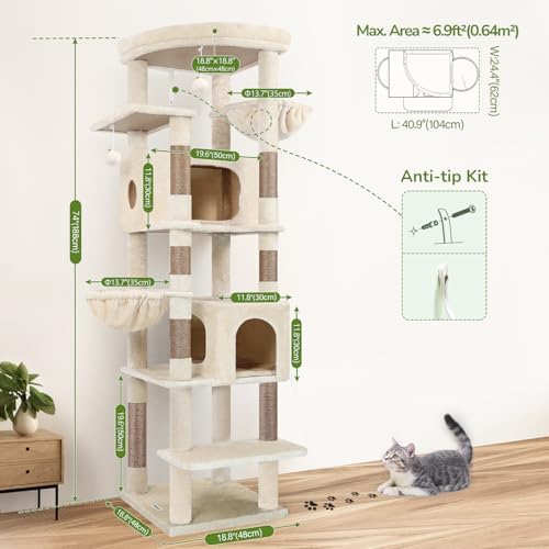 Globlazer 74in Heavy Duty Cat Tree Tower - Image 6