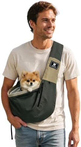 Dog Carrier Sling for Small Dogs & Cats, Puppy Sling Bag by GenJuw