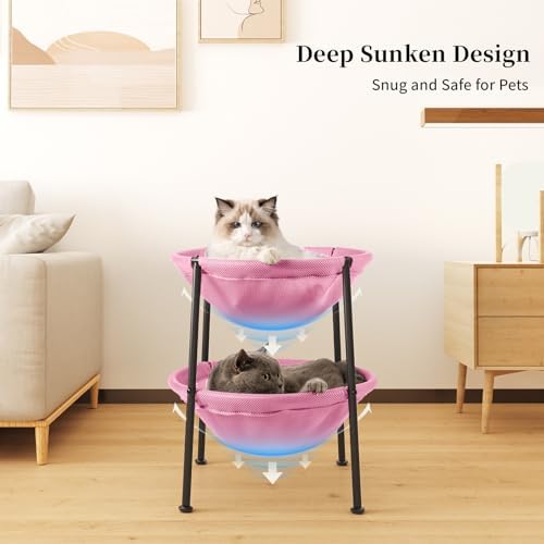 JUNSPOW Double Cat Bed Pink, Breathable - Image 4