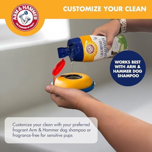 Arm & Hammer Simply Grooming Soap Dispensing Palm Dog Brush - Image 4