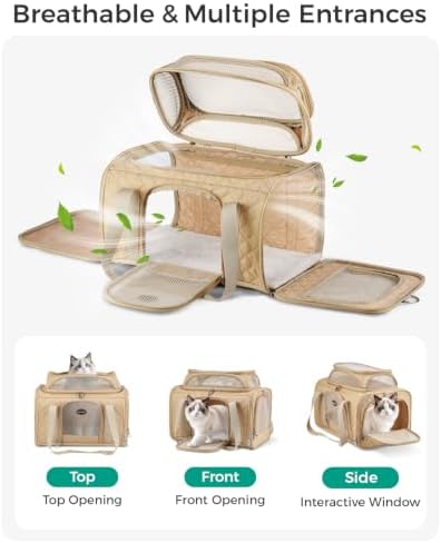 Pet Carrier Airline Approved 18x13x9.5 in, Soft-Sided Top-Expandable - Image 6