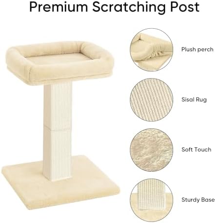 Cat Scratching Post with Plush Perch - Image 2