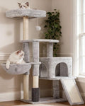 Heybly Cat Tree with Cat Self Groomer Brush, 42.5 inch HCT005SW by HEYBLY
