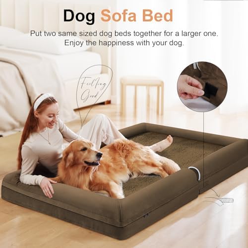 NANUYA Orthopedic Dog Bed for XX-Large Dogs, 44 x 34 Inch, Dark Coffee - Image 3