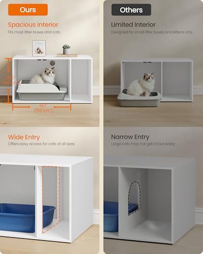 Feandrea Cat Litter Box Enclosure, Double Doors, 31.5 x 19.7 x 17.7 Inches - Image 5