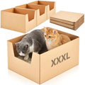Lounsweer 4 Pack XXL Disposable Litter Boxes, Jumbo Cardboard High Sided by Lounsweer