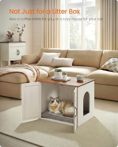Feandrea Cat Litter Box Enclosure, Indoor Pet House End Table - Image 3