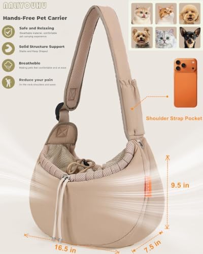 Pet Sling Carrier for Small Dogs & Cats up to 15 lbs, Puppy Carrier Purse - Image 2