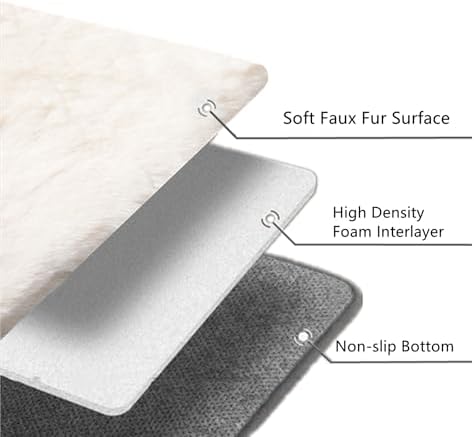 SHENGOCASE 2-Pack 14" x15.7 Faux Rabbit Fur Cat Dog Bed Cushion Pad Mat - Image 4