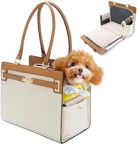 2-in-1 Stylish Dog Purse Carrier Soft-Sided Carriers Travel Tote Bag by Minsong