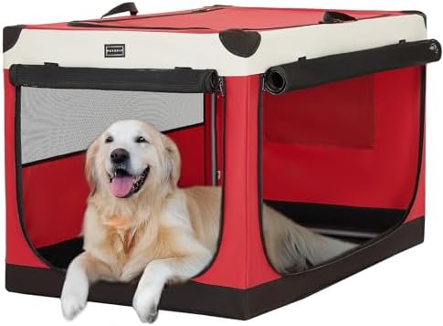 PETSFIT 40" Soft Portable Dog Crate – Patented Spiral Sturdy Frame, Collapsible by Petsfit