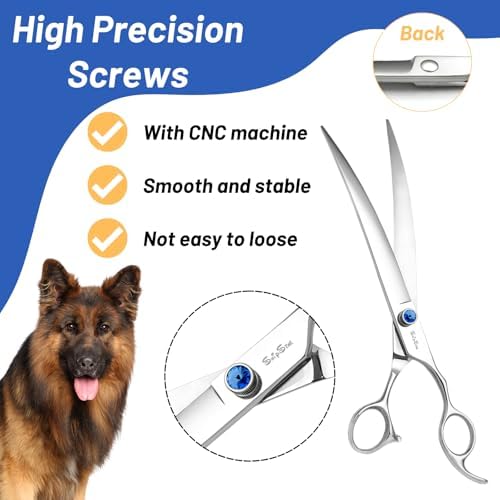 9in Curved Dog Grooming Scissors, VG10 Stainless Steel Heavy Duty - Image 6