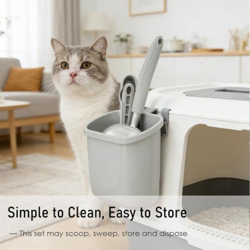 4-in-1 Cat Litter Scoop with Holder, Cat Litter Box Organizer Cleanup Kit - Image 6