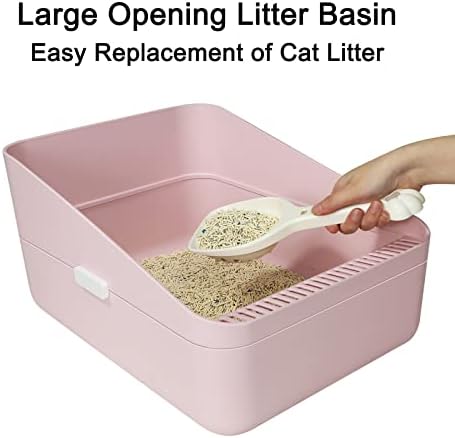 Sfozstra High Sided Cat Litter Box: Open Top Anti Tracking Design - Image 2