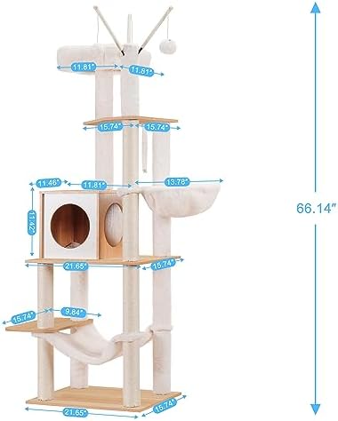 Hey-brother Wooden Cat Tree Tower - Image 3