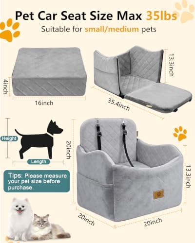 Dog Car Seats for Small Dogs Up to 35lb, Dog Bed for Car Fits Home - Image 2