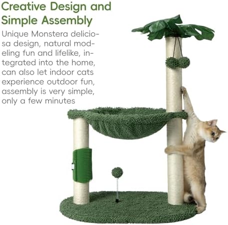 MECOOL Cat Tree Tower 32" Tall Scratching Post - Image 6