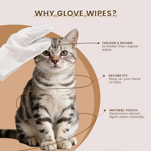 IMMHABI 100 Count Cleaning Deodorizing Pet Glove Wipes - Image 5