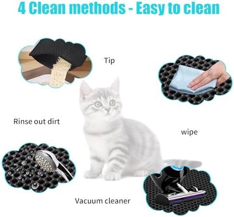 Cat Litter Mat 26"x46.5", Double Layer Waterproof Litterbox Mat - Image 6
