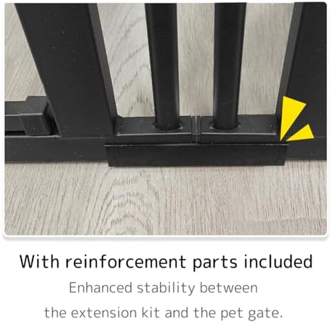 Lumizone Extra Tall Cat Gate Extension Kit 55.12" High 12.6" Wide Black - Image 4