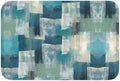 Turquoise Grey Modern Geometric Bath Mat 24x16 Inch Non-Slip Soft Microfiber by Unknown