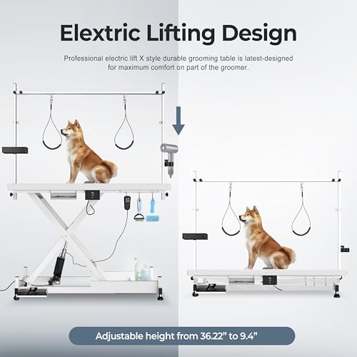 Electric Lift Pet Dog Grooming Table, Upgrade 50 Inch Heavy Duty 9'' -36'' - Image 4