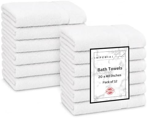 (Pack of 12 White Bath Towels Bulk 20x40 Inches by Unknown