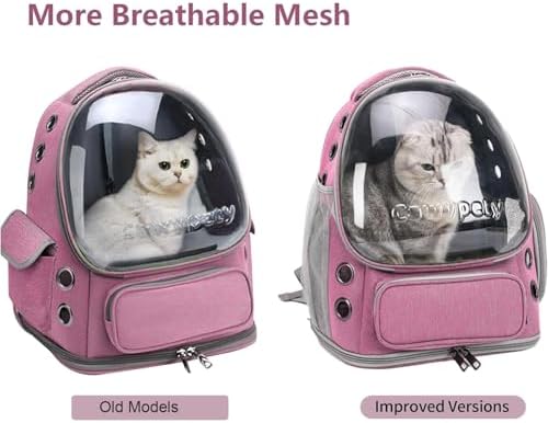 Cawypety Cat Backpack Carrier Large Space Bubble Backpack up to 12lbs Pink - Image 3