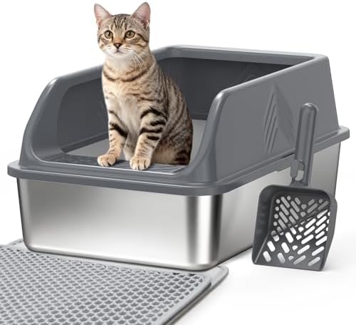 Stainless Steel Cat Litter Box by AKAOLA