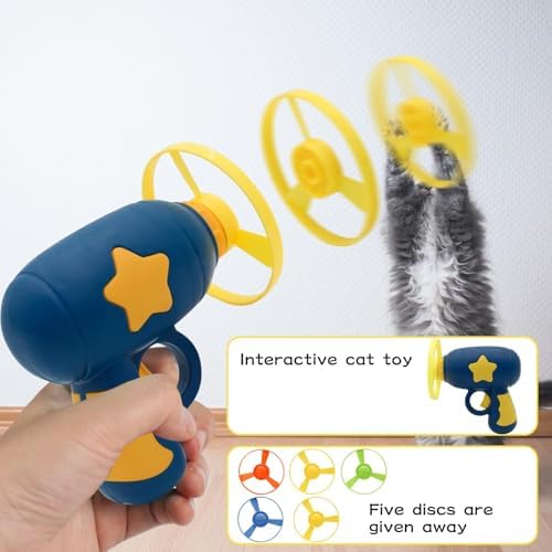 Andiker Cat Fetch Toy, Interactive Kitten Flying Disc Launcher Toy - Image 3