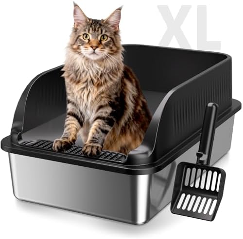 Extra Large Stainless Steel Litter Box by KISENG