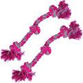 SunGrow Pink Dog Rope Toys, Twisted Triple Knotted Rope Bone, 2 Pack by SunGrow