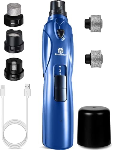 Petsaunter Dog Nail Grinder, 3 Grinding Heads, LED Light, Touch-Switch by PetsaunterOfficial