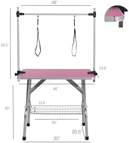 46" Dog Grooming Table Foldable Pet Grooming Tables - Image 2