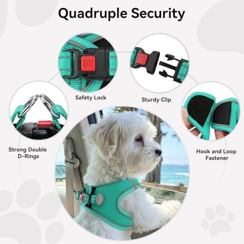 Joytale Step-in Dog Harness, Soft Breathable Mesh, Teal XXXS - Image 6