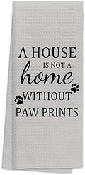 TNUW Dog Themed Kitchen Towels 16″×24″, A House is Not A Home Without Paw by TNUW