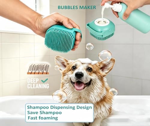 Dog Washing Grooming Kit, Pet Bathing Gloves Shampoo Brush - Image 5