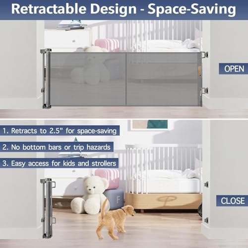 Reinforced 18 Inch Tall Retractable Pet Gate Short Dog Gates to Step Over - Image 4