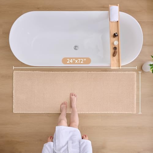 ILANGO Upgraded Waffle Bath Rug 24x72, Super Absorbent Non Slip Bath Mat - Image 2