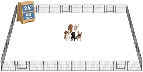DUMOS Dog Playpen 24 Inch 40 Panels Indoor Outdoor Metal Pet Fence by DumosLifestyle