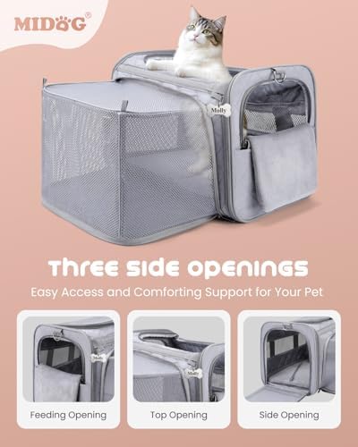 MIDOG Soft Cat Carrier Airline Approved, Expandable - Image 3