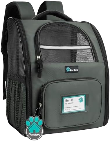 PetAmi Dog Backpack Carrier for Small Large Cat, Ventilated Pet Hiking Backpack by PetAmi
