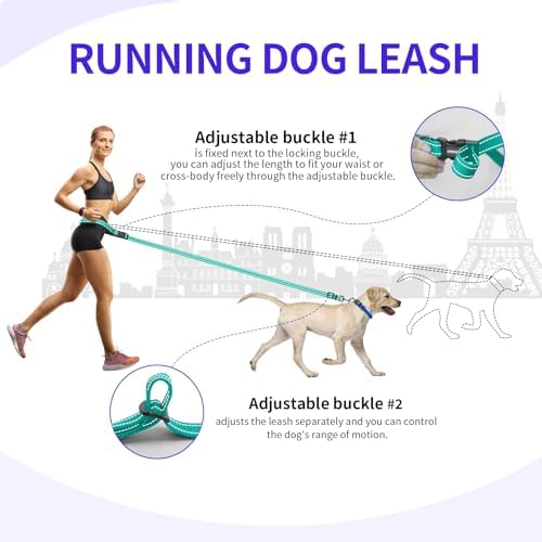 Kazazoo Hands-Free Dog Leash Adjustable Length 5-8 Ft, Crossbody & Waist - Image 4