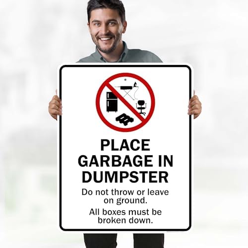 Place Garbage Inside Dumpster Do Not Throw Or Leave On Ground All Boxes - Image 2