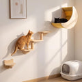 Cat Wall Shelves, Solid Wood Moon Bed, 3-Step Ladder & Perch by HAPYKITYS