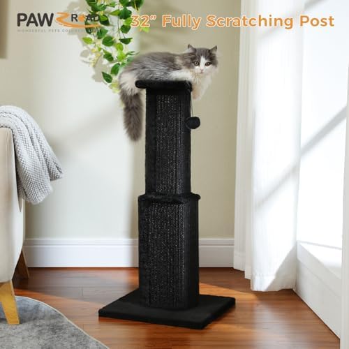 PAWZ Road Large Cat Scratching Post 32" Tall Black Cat Scratcher - Image 3