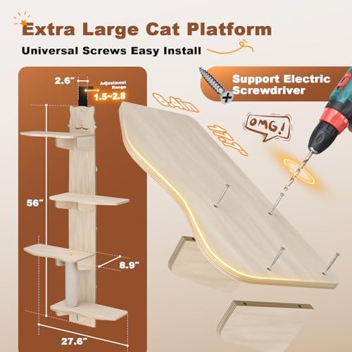 2026 New 4-Level Over Door Cat Tree, Door Hanging Cat Shelf - Image 3